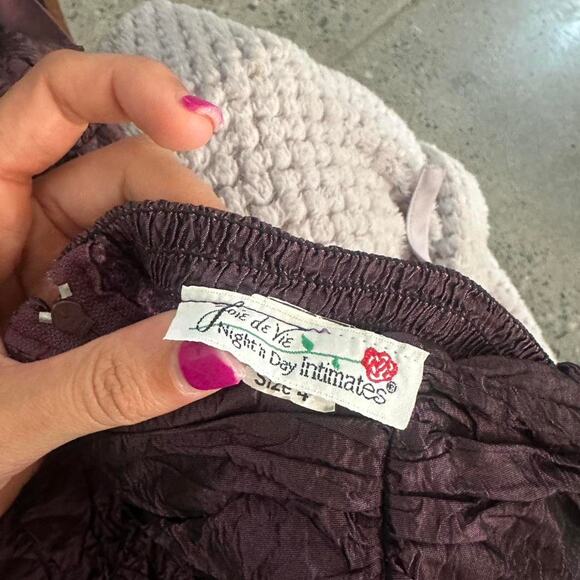 Joie de Vie Women's 4 Dress Plum Taffeta Party Dress Vintage 1980s - Picture 3 of 3